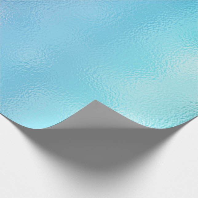 Ombre Sky Sea Blue Ocean Beach Tiffany Glass Wrapping Paper (Corner)