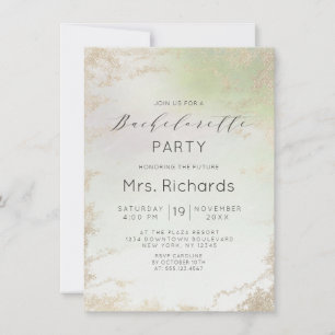 Ombre Spring Green Gold Foil Bachelorette Party Invitation