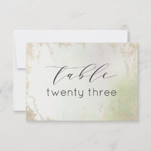 Ombre Spring Green Gold Foil Wedding Table Numbers