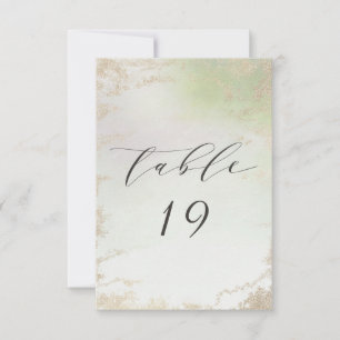 Ombre Spring Green Gold Foil Wedding Table Numbers
