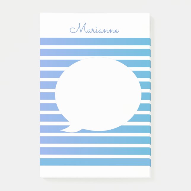 Ombré Stripes Blue Bubble  Post-it Notes (Front)