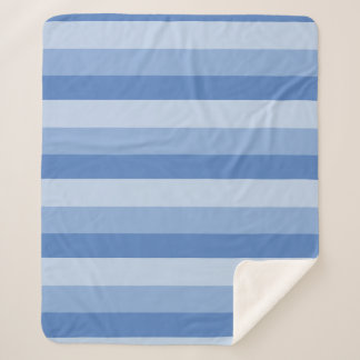Ombre stripes in blue tones sherpa blanket