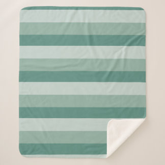 Ombre stripes in green tones sherpa blanket