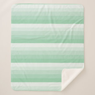 Ombre stripes in jade green tones sherpa blanket