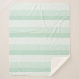 Ombre stripes in jade green tones sherpa blanket