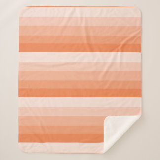 Ombre stripes in orange tones sherpa blanket