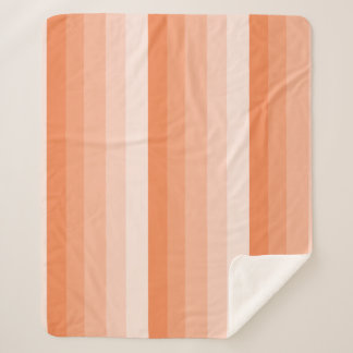 Ombre stripes in orange tones sherpa blanket