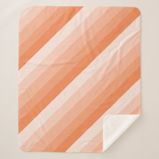 Ombre stripes in orange tones sherpa blanket