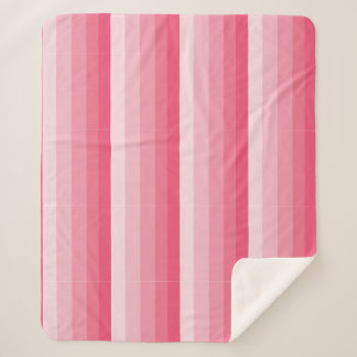 Ombre stripes in pink tones sherpa blanket