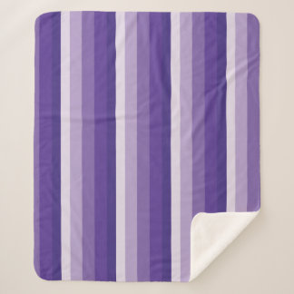 Ombre stripes in purple tones sherpa blanket