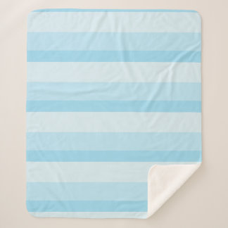 Ombre stripes in turquoise blue tones sherpa blanket