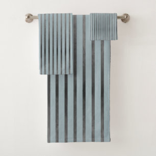 Ombre Stripes Pattern Bath Towel Set