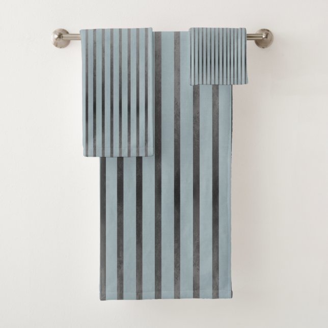 Ombre Stripes Pattern Bath Towel Set (Insitu)