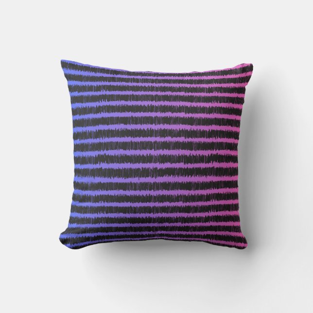 Ombre & Stripes Throw Pillow (Front)
