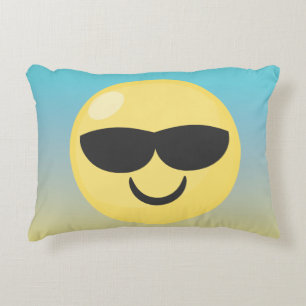 Ombre Sunglassses Emoji Accent Pillow