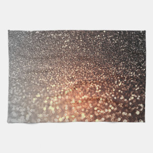 Ombre terracotta copper sparkle shiny glitter kitchen towel