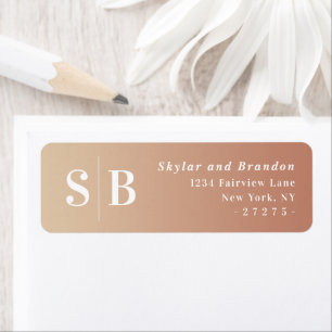 Ombre Terracotta & Yellow Wedding Return Address
