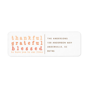 Ombre Thankful Grateful Blessed Thanksgiving