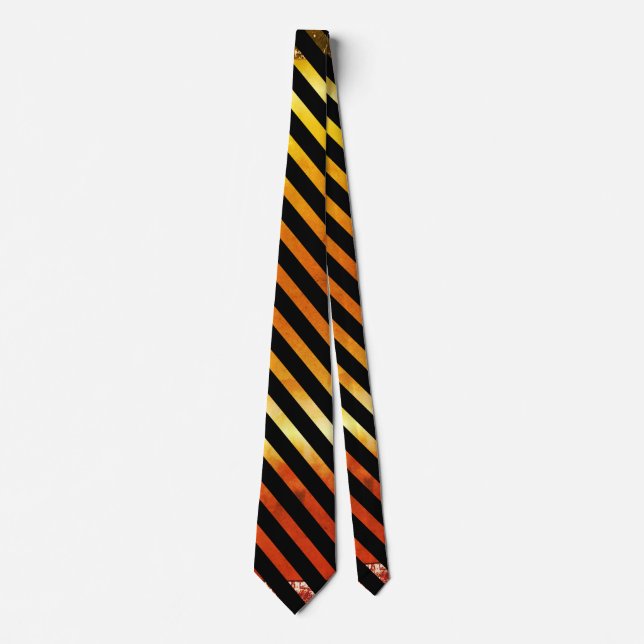 Ombre Tiger Yellow Red Orange Tie (Front)