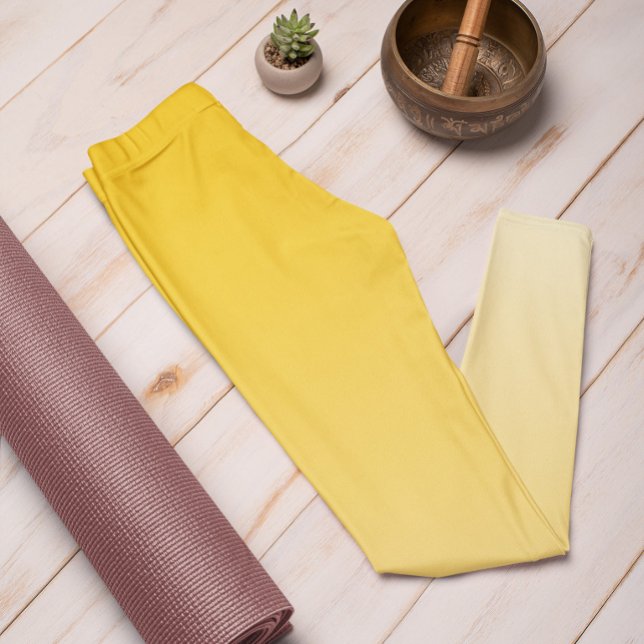 Ombre Trend Colour Sunburst Yellow Pastel Leggings (Creator Uploaded)