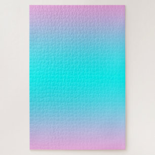 Ombre Turquoise and Pink Gradient Jigsaw Puzzle