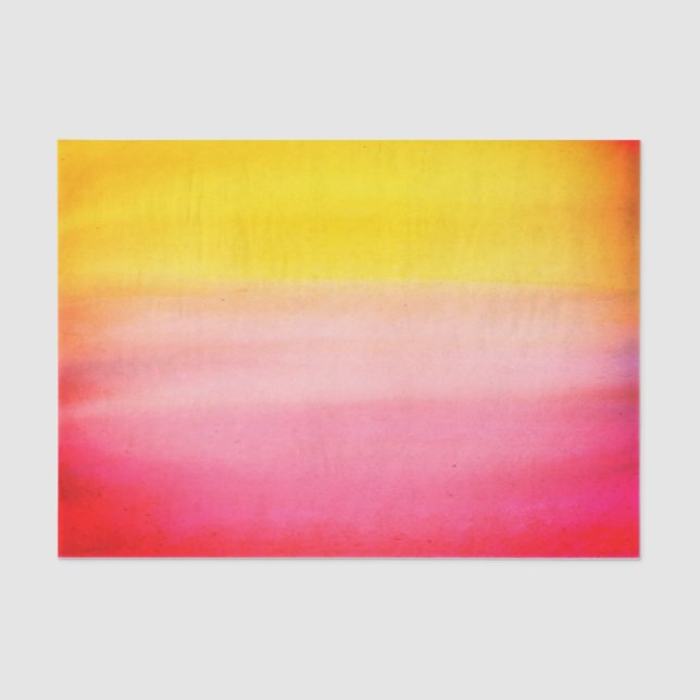Ombre Watercolor Custom Pink & Yellow Tissue Tissue Paper (Front)