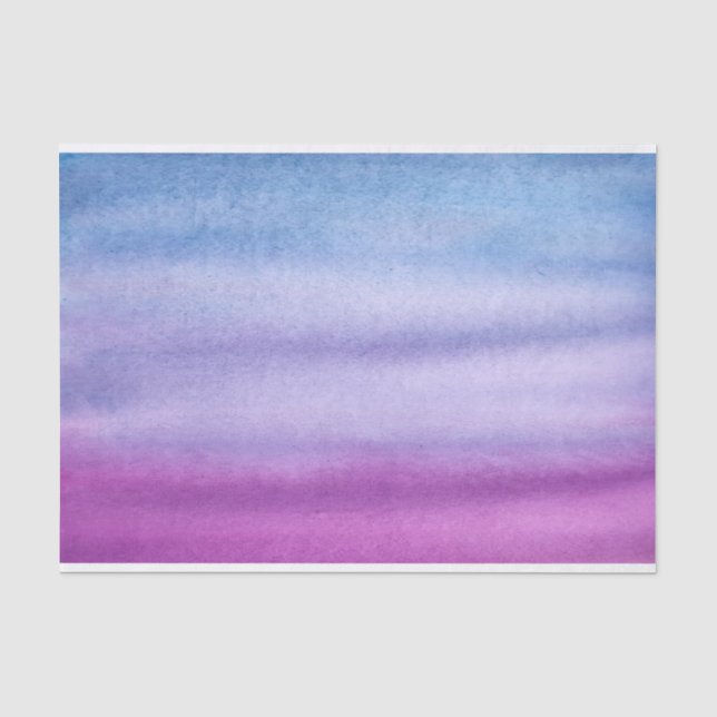 Ombre Watercolor Custom Purple/Blue Tissue Paper (Front)
