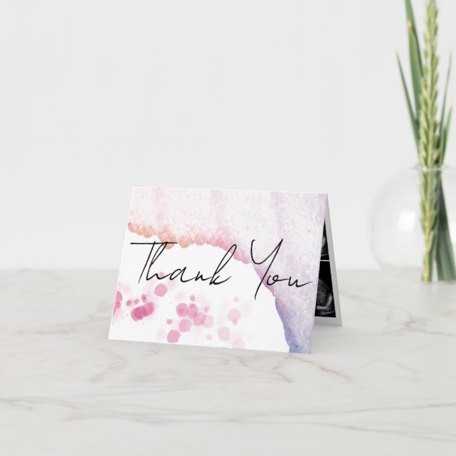Ombre Watercolor Folded Thank You Card (Front)