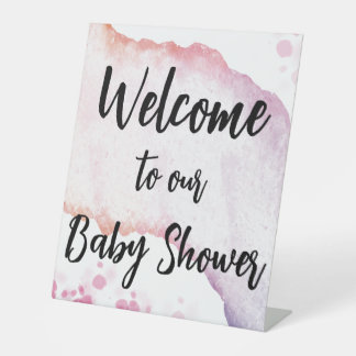 Ombre Watercolor Pedestal Sign