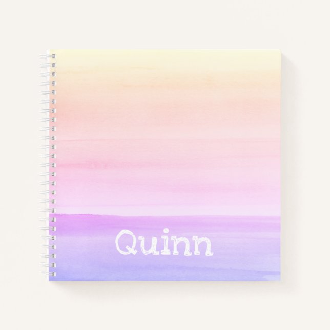 Ombre Watercolor Personalized Notebook (Front)