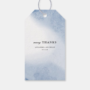 Ombre Watercolor Thank You Favour Gift Tags Blue
