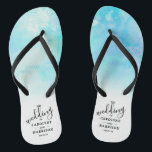 Ombre Watercolor Wedding Flip Flops - Blue<br><div class="desc">Celebrate in style with these trendy wedding flip flops. This design is easy to personalize with your special event wording and your guests will be thrilled when they receive these fabulous party favours.</div>