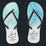Ombre Watercolor Wedding Flip Flops - Blue<br><div class="desc">Celebrate in style with these trendy wedding flip flops. This design is easy to personalize with your special event wording and your guests will be thrilled when they receive these fabulous party favours.</div>