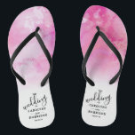 Ombre Watercolor Wedding Flip Flops - Pink<br><div class="desc">Celebrate in style with these trendy wedding flip flops. This design is easy to personalize with your special event wording and your guests will be thrilled when they receive these fabulous party favours.</div>