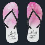 Ombre Watercolor Wedding Flip Flops - Pink<br><div class="desc">Celebrate in style with these trendy wedding flip flops. This design is easy to personalize with your special event wording and your guests will be thrilled when they receive these fabulous party favours.</div>