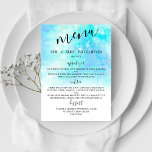 Ombre Watercolor Wedding Menu Cards - Blue<br><div class="desc">Celebrate in style with these trendy wedding menu cards. This design is easy to personalize with your special event wording and your guests will be thrilled when they receive these fabulous menus.</div>