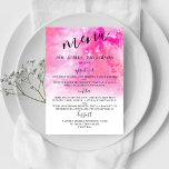Ombre Watercolor Wedding Menu Cards - Pink<br><div class="desc">Celebrate in style with these trendy wedding menu cards. This design is easy to personalize with your special event wording and your guests will be thrilled when they receive these fabulous menus.</div>