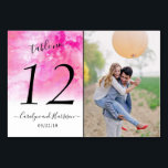 Ombre Watercolor Wedding Table Number Cards - Pink<br><div class="desc">Celebrate in style with these trendy wedding table number cards. This design is easy to personalize with your special event wording and your guests will be thrilled when they see these fabulous table numbers. *** HOW TO ORDER *** Please customize and add each table number card to your cart, one...</div>