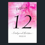 Ombre Watercolor Wedding Table Number Cards - Pink<br><div class="desc">Celebrate in style with these trendy wedding table number cards. This design is easy to personalize with your special event wording and your guests will be thrilled when they see these fabulous table numbers. *** HOW TO ORDER *** Please customize and add each table number card to your cart, one...</div>