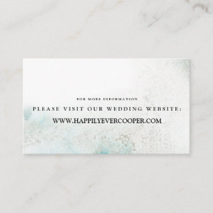 Ombre Watercolor Wedding Website Cards GREEN