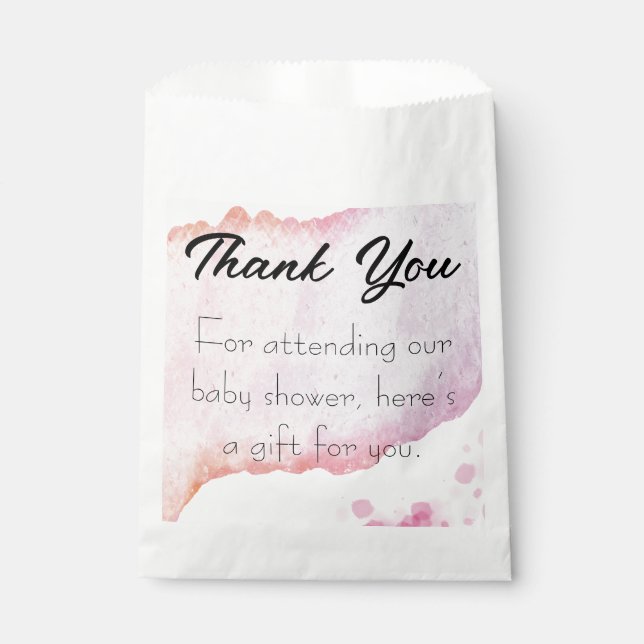 Ombre Watercolor White Favour Bags (Front)