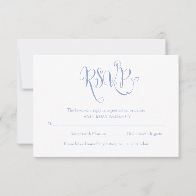 Ombre Whimsical Fairytale Wedding RSVP Card (Front)