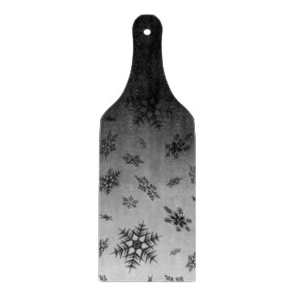 Ombre With Snowflakes Glass Cutting Board Paddle