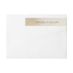Ombre Yellow Gold Frosted Foil Watercolor Wedding Wrap Around Label
