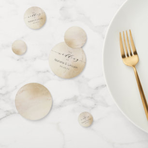 Ombre Yellow Gold Frosted Foil Wedding Monogram Confetti