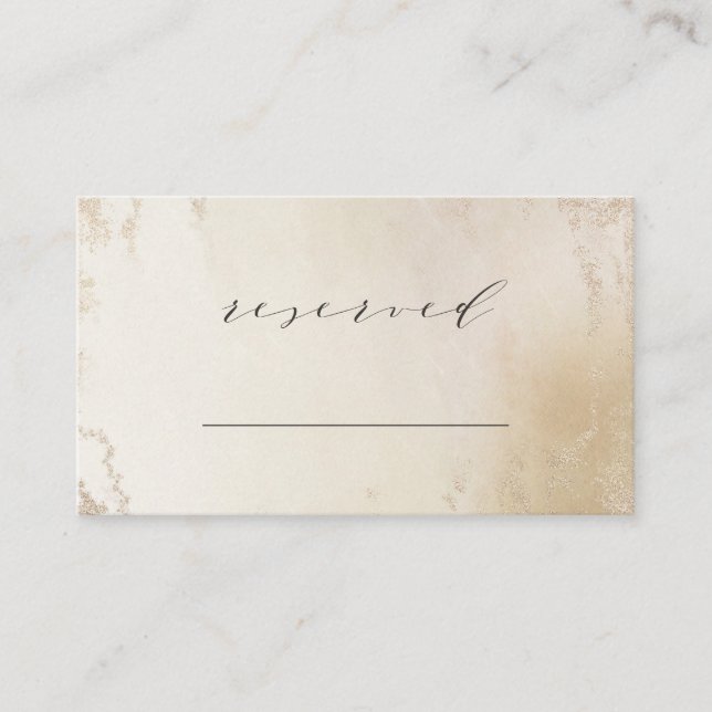 Ombre Yellow Gold Frosted Reserved Seating Wedding Place Card (Front)
