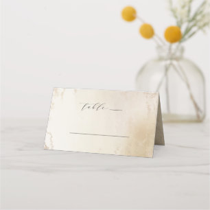 Ombre Yellow Gold Frosted Wedding Table Number Place Card