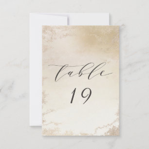Ombre Yellow Gold Frosted Wedding Table Numbers