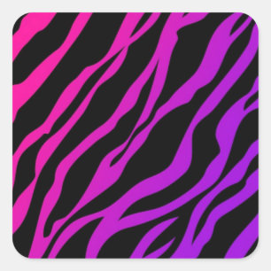 Ombre Zebra Print Square Sticker