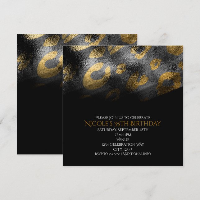 Ombres noires et invitations de fêtes Empreintes d (Devant / Derrière)